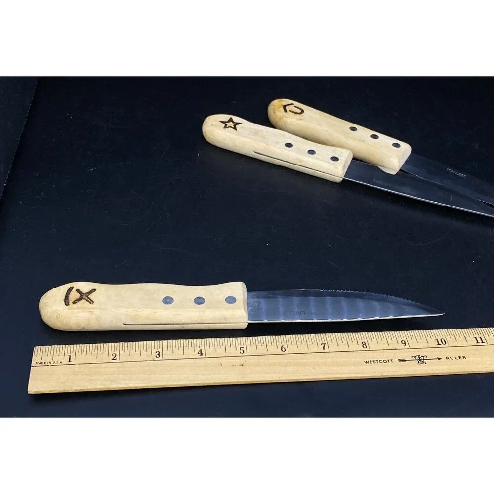 Cowboy Living 3 Cattle Brand Stainless Steel Steak Knives Replacement